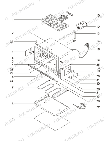 Взрыв-схема плиты (духовки) Aeg Electrolux B6139 - Схема узла Oven