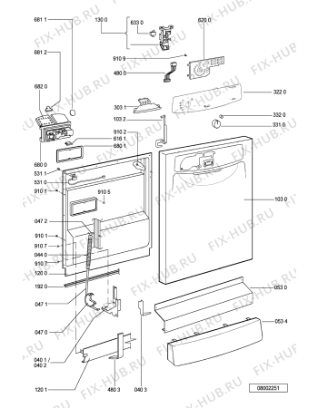 Схема №1 ADP 5550 WH с изображением Обшивка для посудомойки Whirlpool 481245371958