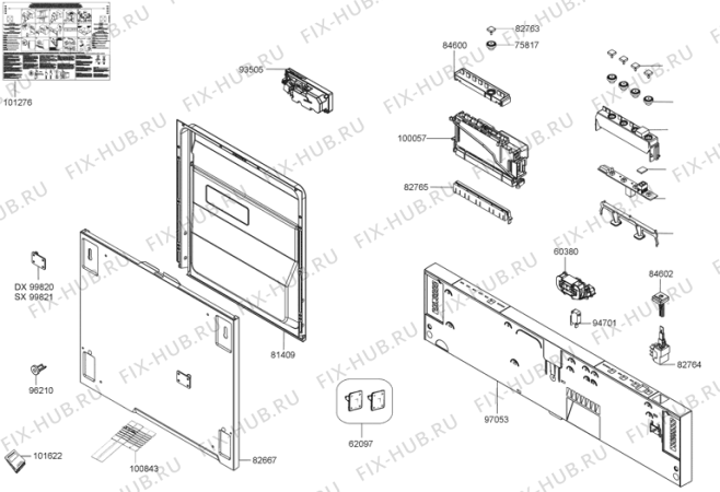 Взрыв-схема посудомоечной машины Gorenje GV61124SA (403661, PMS60I) - Схема узла 02