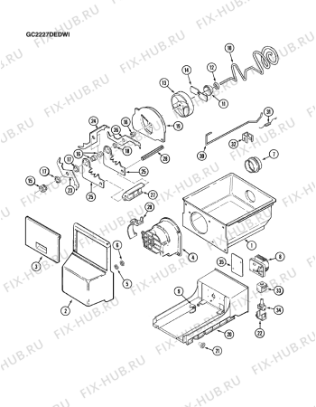 Схема №3 GC2227DEDW с изображением Лоток (форма) для холодильника Whirlpool 482000094144