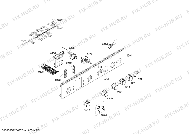 Взрыв-схема плиты (духовки) Bosch HSV74D051F - Схема узла 02