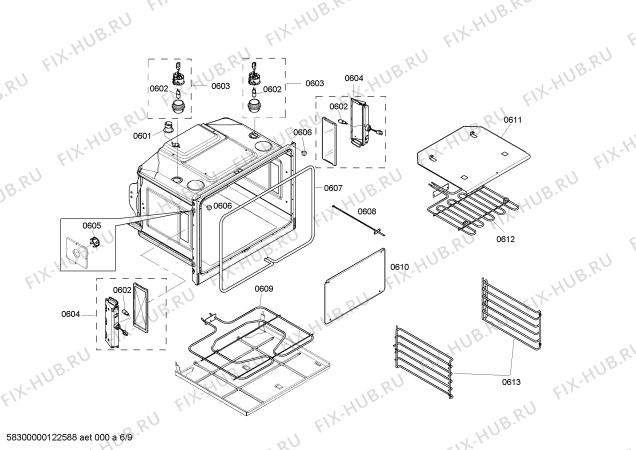 Схема №3 PODM301J с изображением Нагревательный элемент для духового шкафа Bosch 00144647