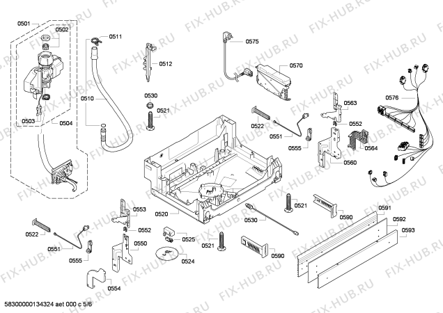 Взрыв-схема посудомоечной машины Bosch SMD53M04EU - Схема узла 05