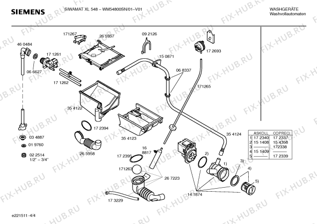 Схема №1 WM54800SN siwamat xl548 с изображением Панель управления для стиралки Siemens 00356475