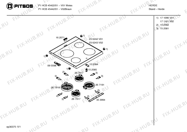 Схема №1 P1HCB45540 с изображением Ручка управления духовкой для плиты (духовки) Bosch 00416622