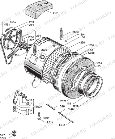 Взрыв-схема стиральной машины Zanussi WDT1051 - Схема узла Functional parts 267