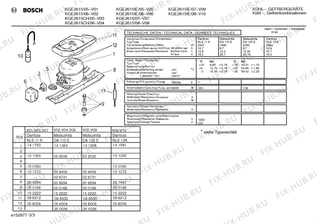 Схема №2 KGE2615IE с изображением Компрессор для холодильника Bosch 00141591