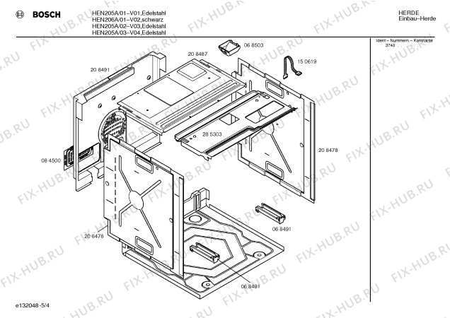 Схема №2 HEN206A с изображением Ручка конфорки для духового шкафа Bosch 00153756