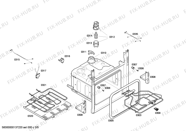 Взрыв-схема плиты (духовки) Bosch HEV41R350 - Схема узла 03