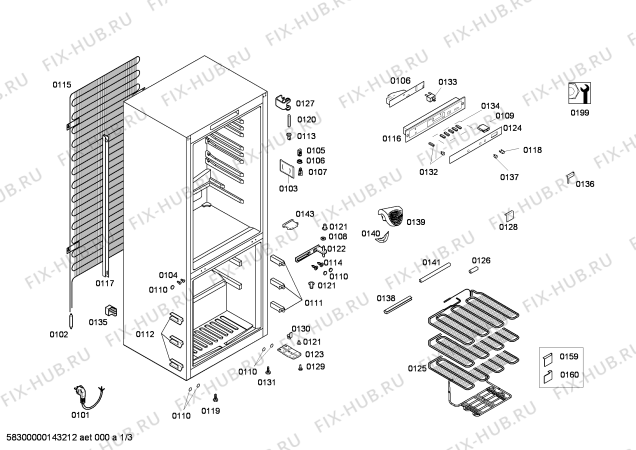 Схема №1 KG36VA16 с изображением Панель для холодильника Siemens 00614371