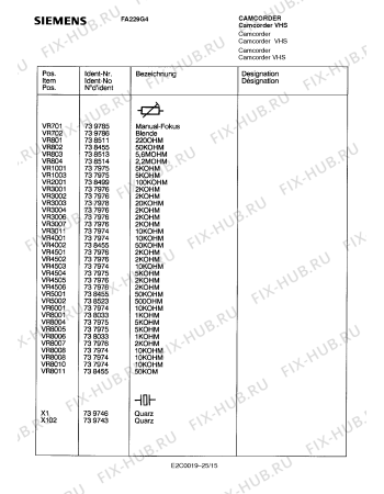 Схема №5 FA229G4 с изображением Инструкция по эксплуатации для видеоаппаратуры Siemens 00530705