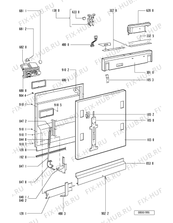 Взрыв-схема посудомоечной машины Ignis ADL 337/1 S - Схема узла