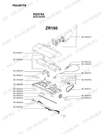 Взрыв-схема пылесоса Rowenta RS570A - Схема узла RS570A__.__2