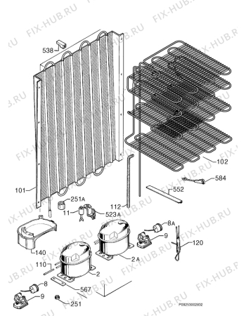 Взрыв-схема холодильника Privileg 081511_7935 - Схема узла Cooling system 017