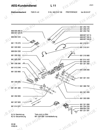 Взрыв-схема плиты (духовки) Aeg 7325E-M - Схема узла Section6