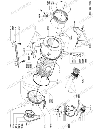 Схема №1 AWG 853 с изображением Винтик для стиралки Whirlpool 481221458064