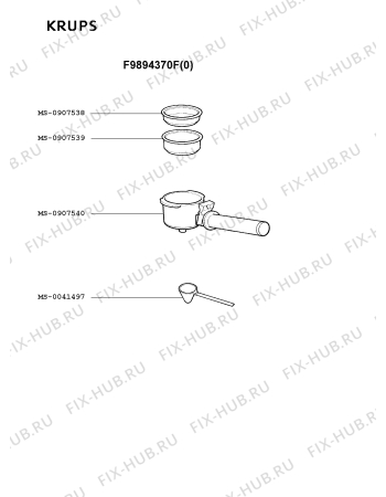 Взрыв-схема кофеварки (кофемашины) Krups F9894370F(0) - Схема узла WP001860.8P2