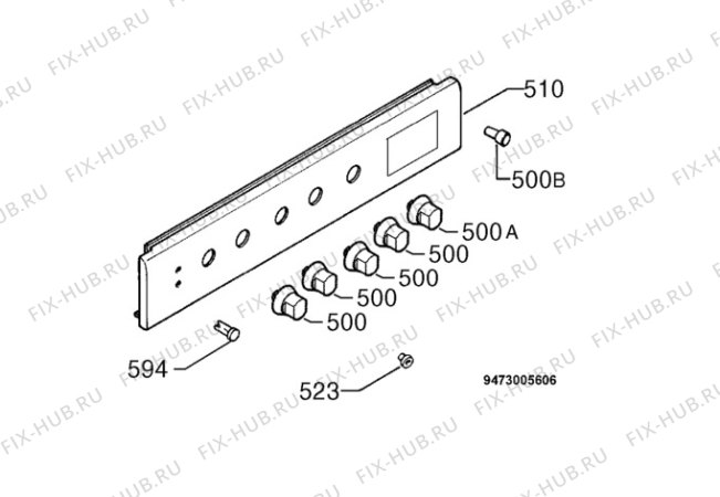 Взрыв-схема плиты (духовки) Privileg 624.850 4/8714 - Схема узла Command panel 037