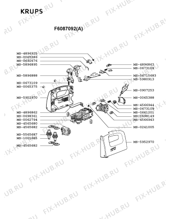 Взрыв-схема блендера (миксера) Krups F6087092(A) - Схема узла WP000748.4P2