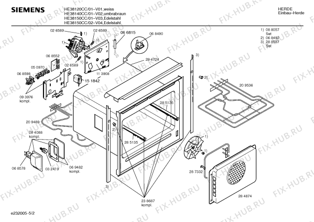 Схема №1 HE38120CC с изображением Инструкция по эксплуатации для духового шкафа Siemens 00517718