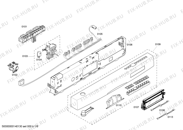 Схема №2 SHE68M05UC с изображением Панель управления для посудомоечной машины Bosch 00479139