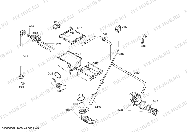 Взрыв-схема стиральной машины Bosch WFL2451GR Maxx WFL 2451 - Схема узла 04