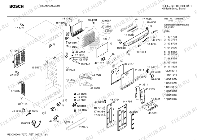 Схема №1 KSU49630NE с изображением Дверь для холодильной камеры Bosch 00241860