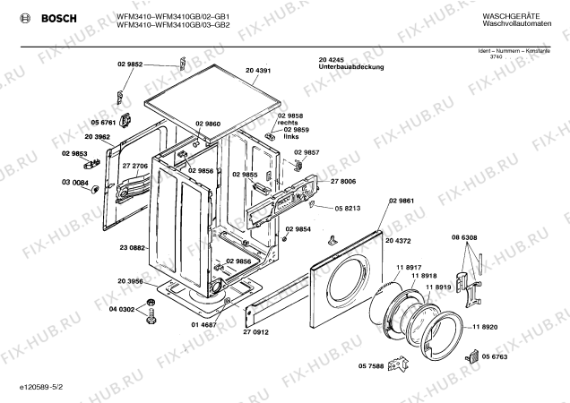 Схема №1 WFM3410GB WFM3410 с изображением Панель управления для стиралки Bosch 00273085