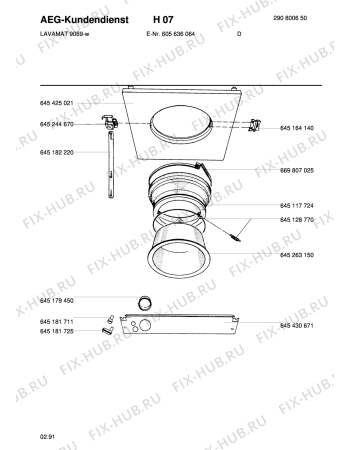 Взрыв-схема стиральной машины Aeg LAV9069 W - Схема узла Door
