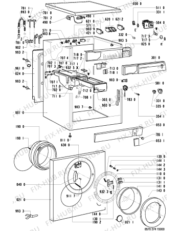 Схема №1 AWM 373 с изображением Ручка (крючок) люка для стиральной машины Whirlpool 481949878381