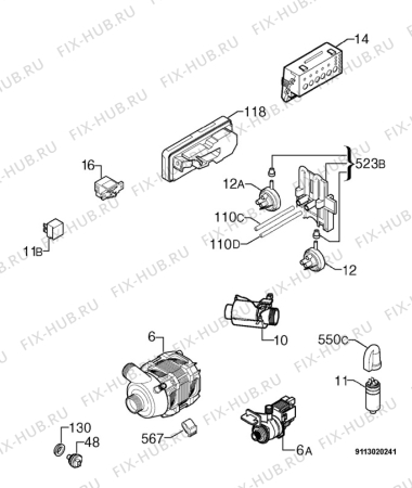 Взрыв-схема посудомоечной машины Aeg Electrolux F44450 - Схема узла Electrical equipment 268