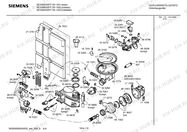 Схема №2 SGI55M06FF с изображением Краткая инструкция для электропосудомоечной машины Bosch 00591019