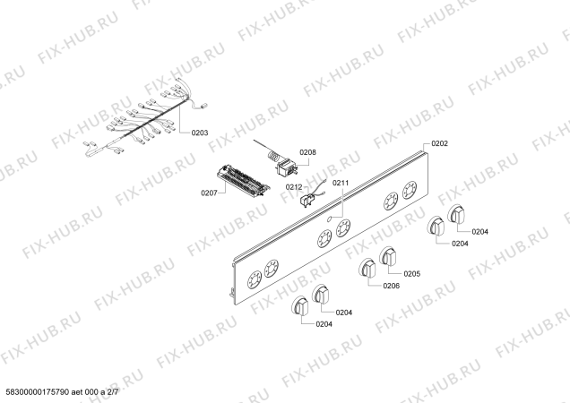 Взрыв-схема плиты (духовки) Siemens HR795220T Siemens - Схема узла 02