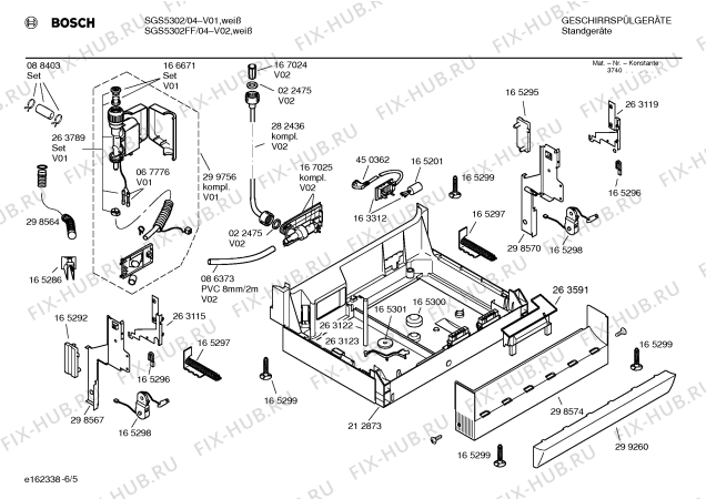 Взрыв-схема посудомоечной машины Bosch SGS5302 - Схема узла 05