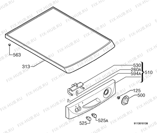 Взрыв-схема посудомоечной машины Zanussi Electrolux DA4442 - Схема узла Command panel 037