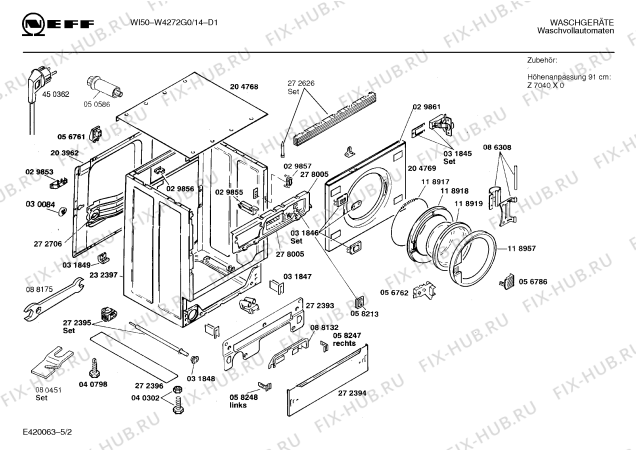 Схема №1 W4272G1 WI50 с изображением Ручка для стиралки Bosch 00088502
