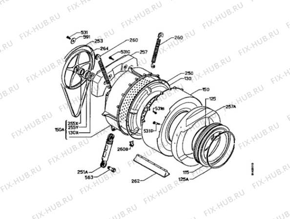 Взрыв-схема стиральной машины Tricity Bendix EW1003W - Схема узла Drum