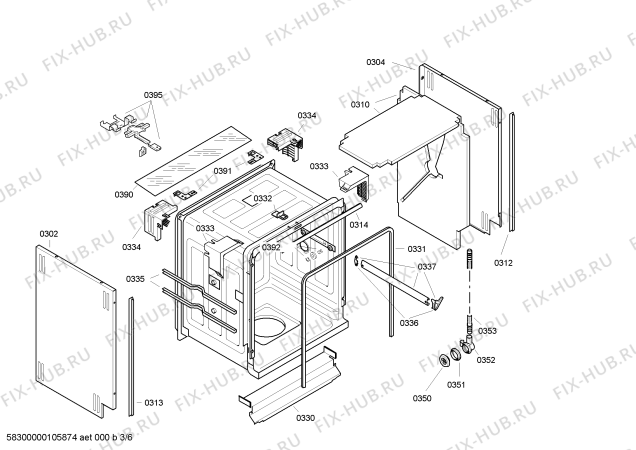 Взрыв-схема посудомоечной машины Siemens SE35T550SK - Схема узла 03