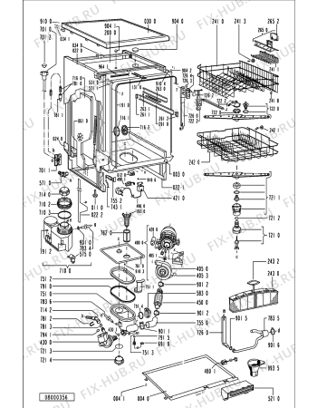 Схема №1 C 22 BS с изображением Панель для электропосудомоечной машины Whirlpool 481245379875