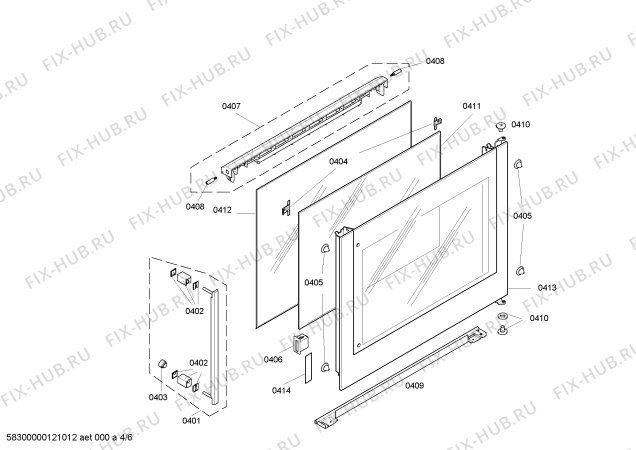 Взрыв-схема плиты (духовки) Bosch HBN33R551 - Схема узла 04