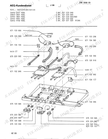 Взрыв-схема холодильника Aeg S3501 KG - Схема узла Electrical equipment