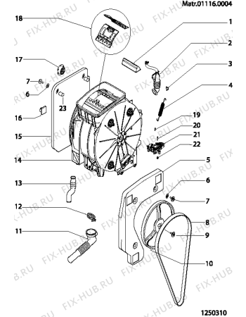 Схема №1 T1043OM (F027612) с изображением Проводка для стиральной машины Indesit C00092042