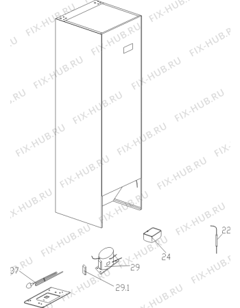 Взрыв-схема холодильника Gorenje RK4172ANX (730542, HZS29293) - Схема узла 03