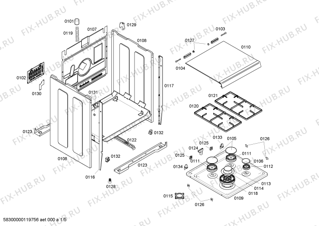 Схема №2 FRM4800W с изображением Панель управления для электропечи Bosch 00662880