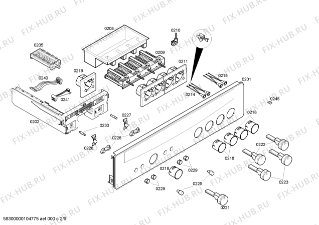 Схема №2 E1972B1 с изображением Хомут для плиты (духовки) Bosch 00424447