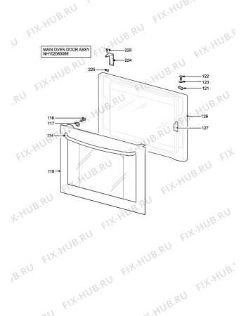 Взрыв-схема плиты (духовки) Zanussi Electrolux ZCE5001X - Схема узла H10 Main Oven Door (large)