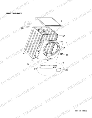 Схема №2 AWG/B M7080S с изображением Шуруп для стиралки Whirlpool 482000019774