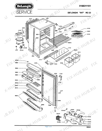 Схема №1 RD 28 SX Frigo/congelatori с изображением Лоток (форма) для холодильника DELONGHI ML1134