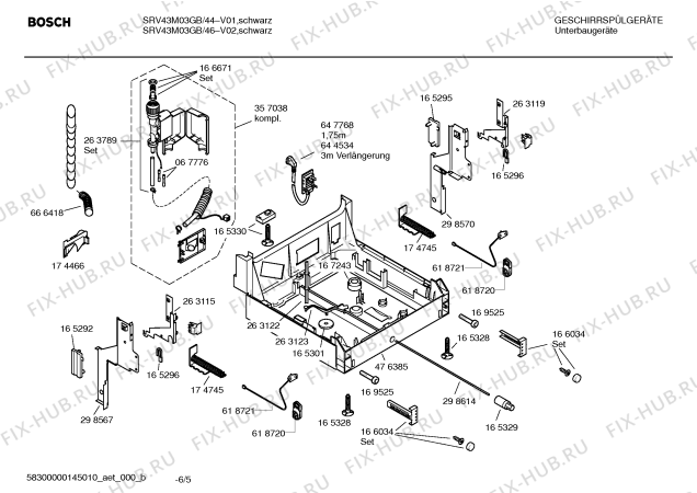 Схема №3 SRV43M03GB с изображением Инструкция по эксплуатации для электропосудомоечной машины Bosch 00545506