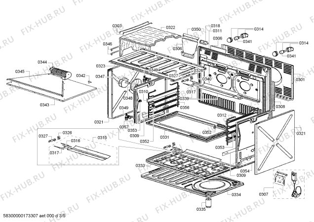 Схема №3 HG73G8356M с изображением Панель управления для электропечи Siemens 00770626